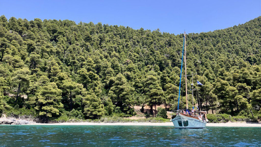 photo of boat in the Aegean Sea
